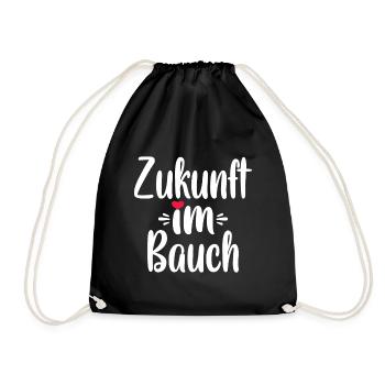 Zukunft Im Bauch - Schwangerschaft Schwanger Baby - Turnbeutel - Schwarz - Vorne
