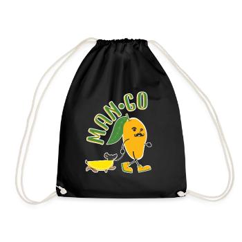 Funny Mango Dachshund - Cool Man Go Design - Drawstring Bag - black - Front