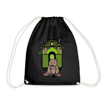 Remorque Forêt Animaux Faune Nature Sauvage Ours - Sac de sport léger - noir - Devant