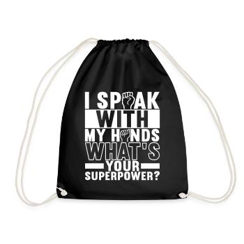 Deaf Deaf-mute Deaf - Drawstring Bag - black - Front