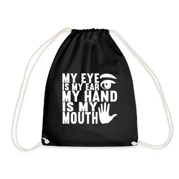 Deaf Deaf-mute Deaf - Drawstring Bag - black - Front