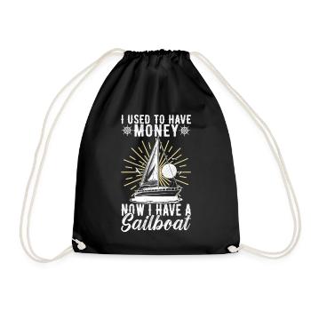 Sailing Sailboat Sailor - Drawstring Bag - black - Front