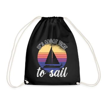 Sailing Sailboat Sailors - Drawstring Bag - black - Front