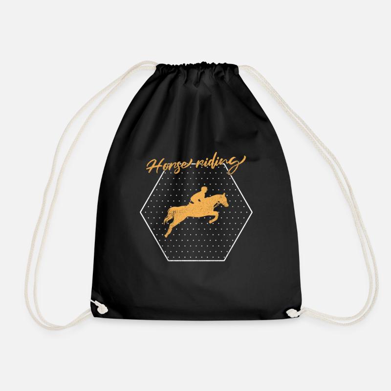 Pferde reiten - Turnbeutel - Schwarz