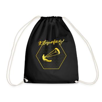 Kite surfen - Turnbeutel - Schwarz - Vorne