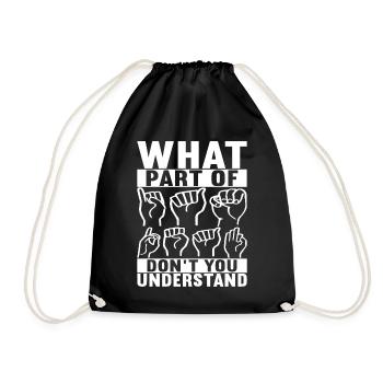 Deaf Deaf-mute Deaf - Drawstring Bag - black - Front