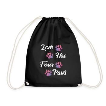 L’amour a quatre pattes chiens Amoureux des chiens Gassi - Sac de sport léger - noir - Devant