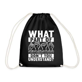 Deaf Deaf-mute Deaf - Drawstring Bag - black - Front