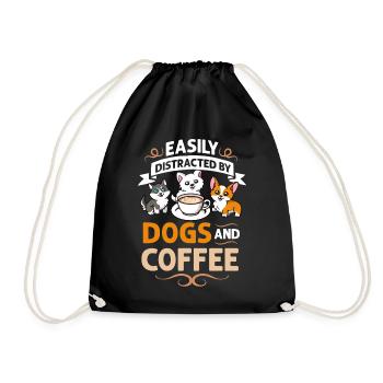 Cafetière Chien Machine Puppy Cup Grains - Sac de sport léger - noir - Devant