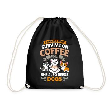 Cafetière Chien Machine Puppy Cup Grains - Sac de sport léger - noir - Devant
