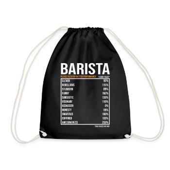 Barista Daily Funny Barista - Drawstring Bag - black - Front