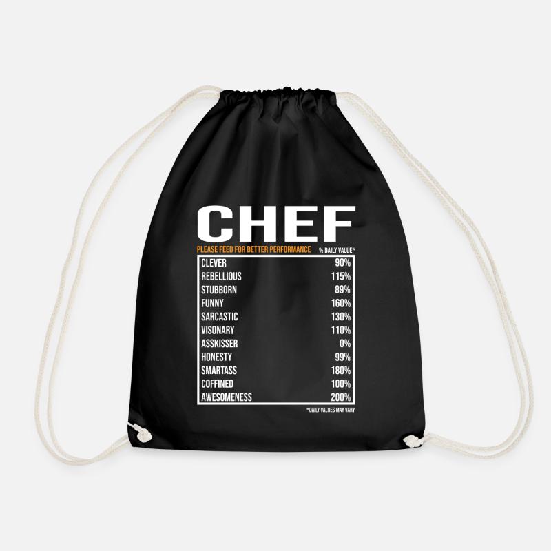 Chef Of the day Funny Chef Chef - Drawstring Bag - black