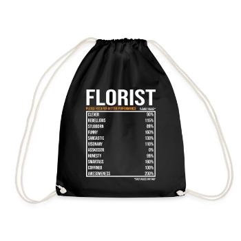 Florist Florist Daily Values Funny Florist - Drawstring Bag - black - Front