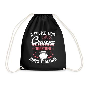 Couples de vacances en bateau de croisière - Sac de sport léger - noir - Devant
