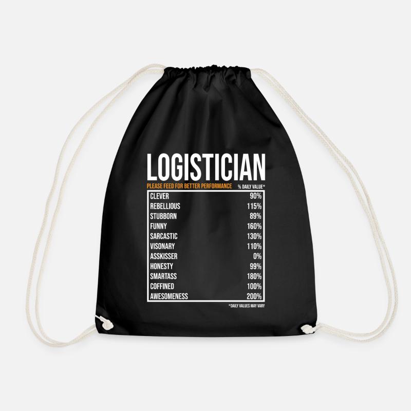 Logistiker tageswerte Lustiger Logistiker - Turnbeutel - Schwarz