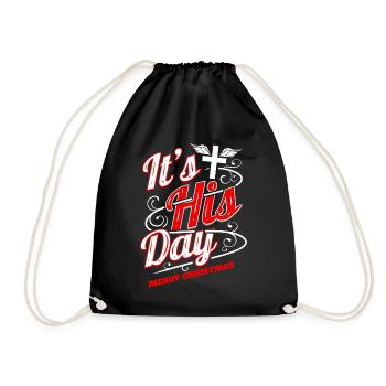 Christian C’est son jour Croix Joyeux Noël - Sac de sport léger - noir - Devant