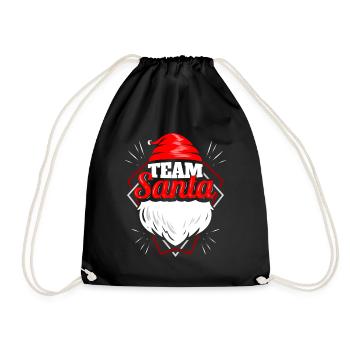 Team Santa With Santa's Hat For A Merry Christmas - Turnbeutel - Schwarz - Vorne