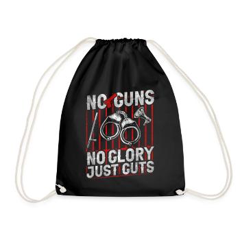 No Guns No Glory Just GutsStrafvollzugsbeamter - Turnbeutel - Schwarz - Vorne