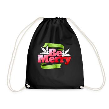 Be Merry Christmas The Mistletoe Christmas - Turnbeutel - Schwarz - Vorne