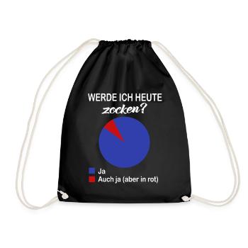 Werde Ich Heute Zocken Kreisdiagramm Gamer Spielen - Turnbeutel - Schwarz - Vorne
