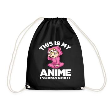 Anime Pajamas Shirt - Drawstring Bag - black - Front