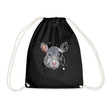Rat Polygon - Drawstring Bag - black - Front