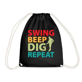 Dirt Fishing - Swing Beep Dig Repeat - Turnbeutel - Schwarz - Vorne