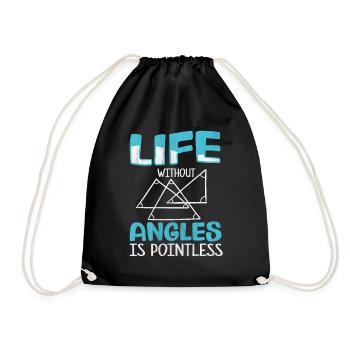 Live without Angles is Pointless Math Teacher - Drawstring Bag - black - Front