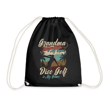 Grandma Is My Name Disc Golf Is My Game für Oma - Turnbeutel - Schwarz - Vorne