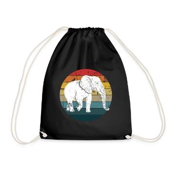 Elefant - Turnbeutel - Schwarz - Vorne