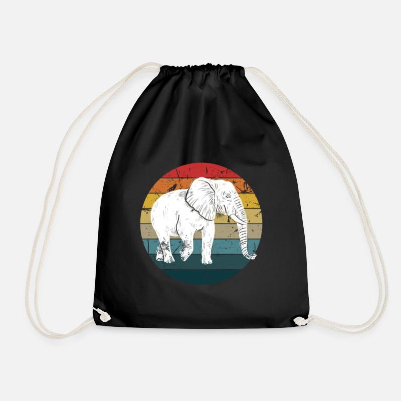 Elefant - Turnbeutel - Schwarz