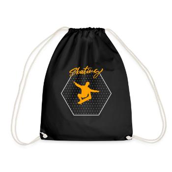 Skating - Drawstring Bag - black - Front