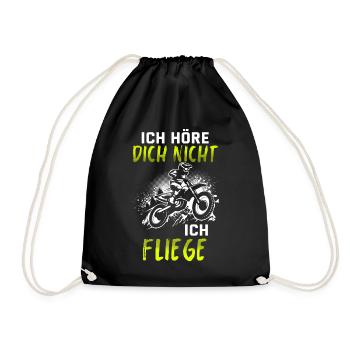 Motocross Geschenk Für Enduro Supermoto Dirt Bike - Turnbeutel - Schwarz - Vorne