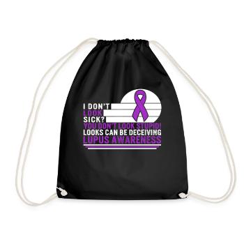 Chemise de sensibilisation au lupus, je n’ai pas l’air malade Violet - Sac de sport léger - noir - Devant