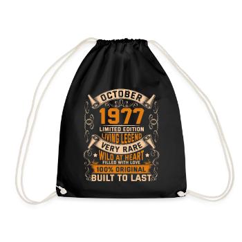 Birthday Legends 100% Original Octobre 1977 - Sac de sport léger - noir - Devant