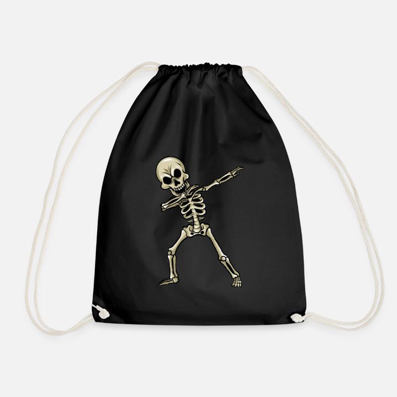 Dabbing Skeleton Skeleton Gift Dab - Drawstring Bag - black