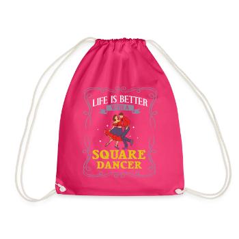 Square Dance Musik Caller Volkstanz Tänzer Usa - Turnbeutel - Fuchsia - Vorne