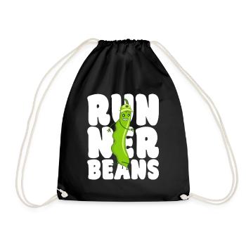 Funny Scarlet Runner Bean Cool Runner Beans Gift - Drawstring Bag - black - Front