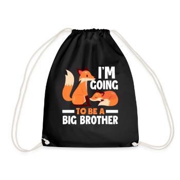 Fuchs Bruder Geschwister Nachwuchs Geschenk - Turnbeutel - Schwarz - Vorne