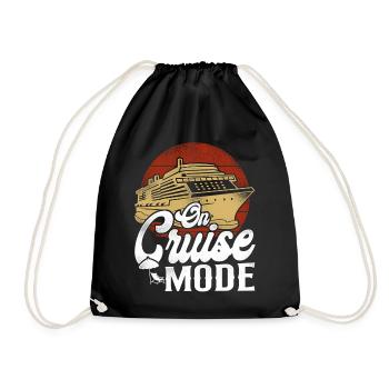 Cruise Ship Vacation Vintage On - Drawstring Bag - black - Front