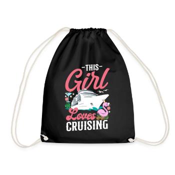 Cruise Ship Vacation Girl This - Drawstring Bag - black - Front