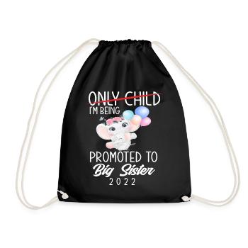 Only Child Sister Gift Child 2022 - Drawstring Bag - black - Front