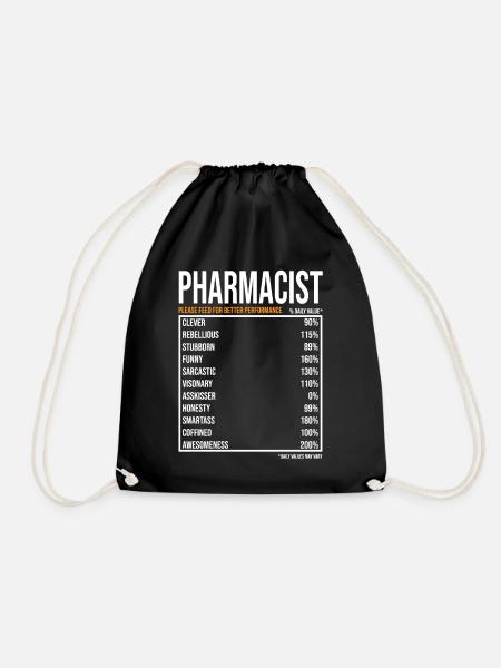 Apotheker tageswerte Lustiger Apotheker - Turnbeutel - Schwarz