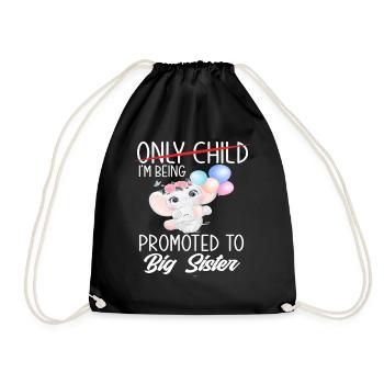 Only Child Sister Gift Child - Drawstring Bag - black - Front