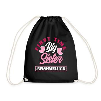 Girls Sister Siblings - Drawstring Bag - black - Front