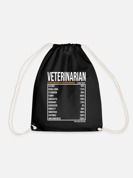 Tierärztin Tierarzt Geschenk - Turnbeutel - Schwarz