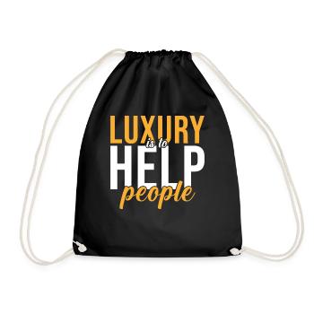Helper Gift Luxury is to help people - Drawstring Bag - black - Front