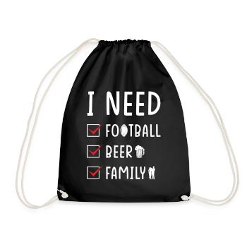 Football Beer Family - Drawstring Bag - black - Front