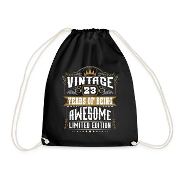 23 Years Of Being Awesome 23 Birthday 23 Years - Drawstring Bag - black - Front