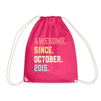 Awesome Since October 2015 - Drawstring Bag - fuchsia - Front